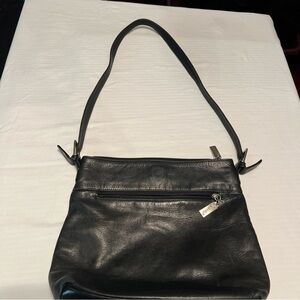 Tignanello Black Leather Shoulder Bag